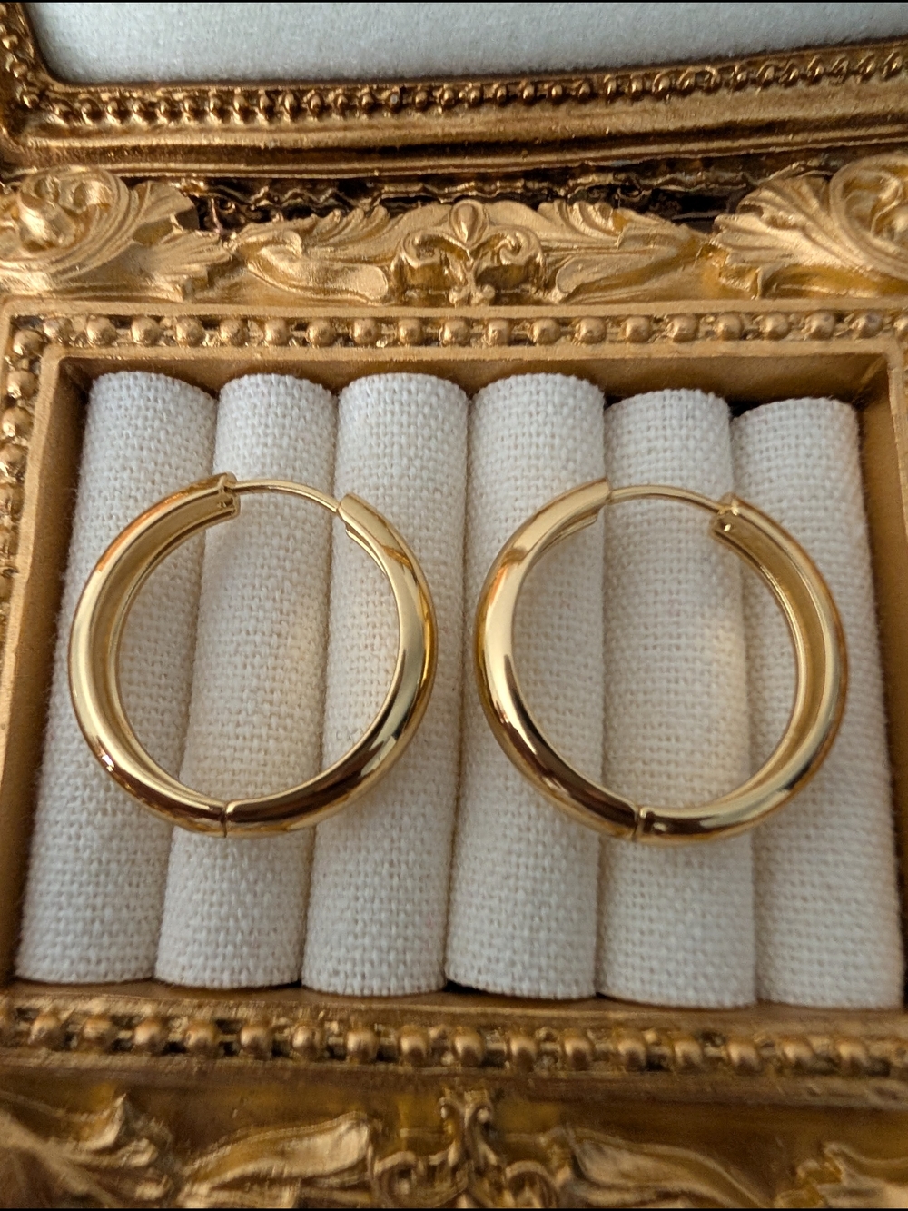 Gold Hoop Earrings - 18 Gold Plated Gold Huggie Earrings